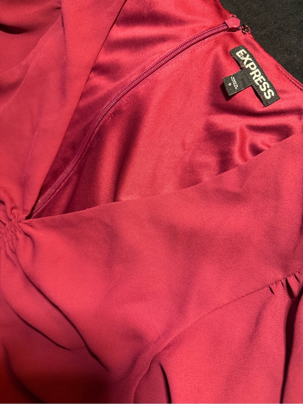 Homecoming Raspberry-Red V-Neck Tie-Front Romper - Picture 4 of 5